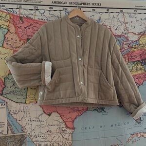 Kordal studio reversible crop jacket in sand